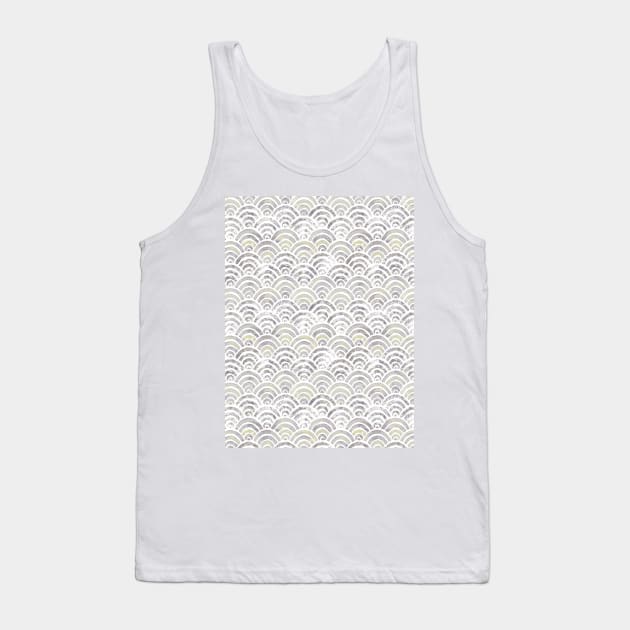 Fish scales japanese pastel white Tank Top by Remotextiles
